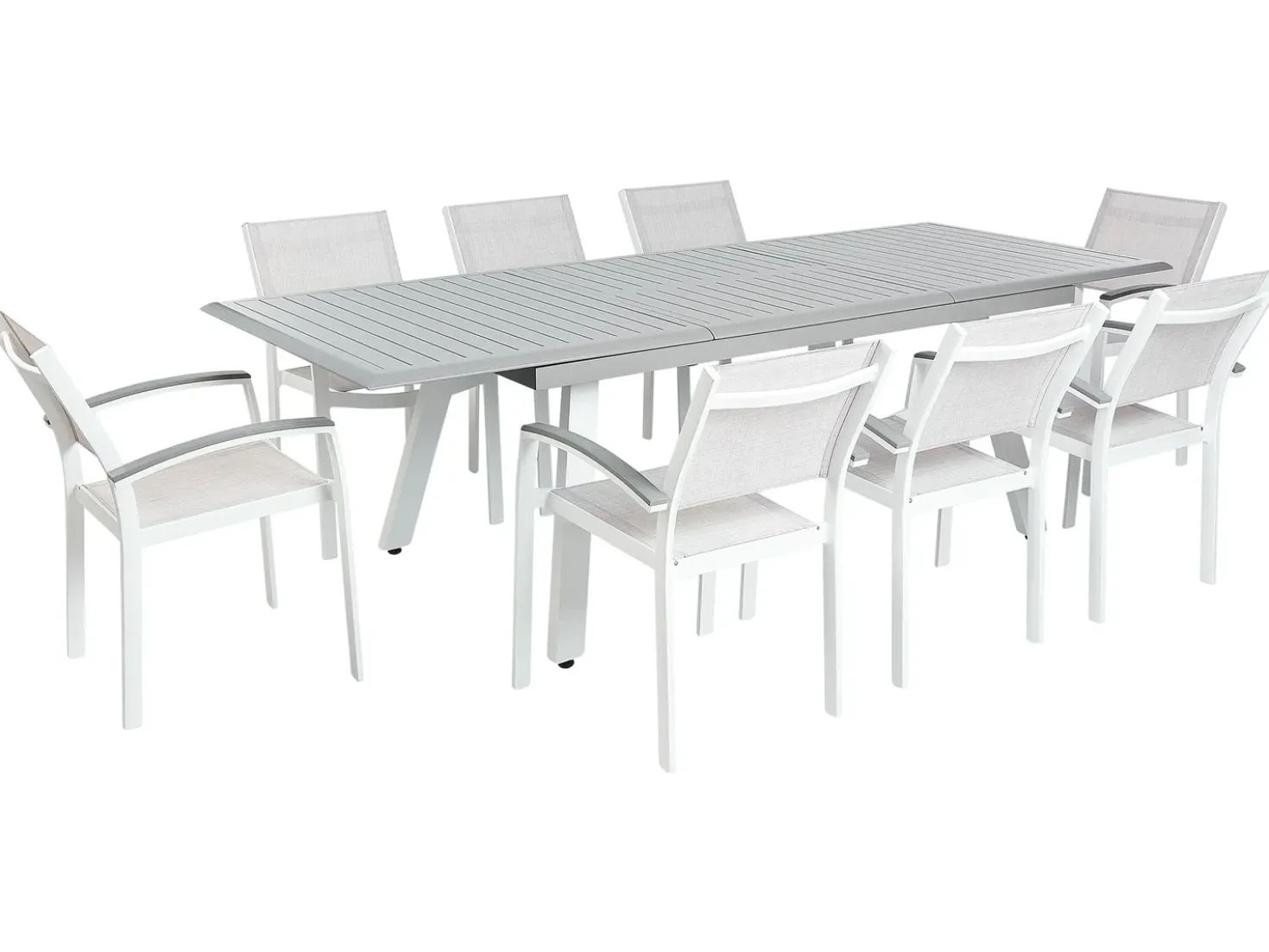 Set da pranzo da giardino 8 posti PERETA Metallo Grigio