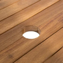 Set da pranzo da giardino 8 posti MAUI con Ombrellone Legno d'acacia Bianco sporco