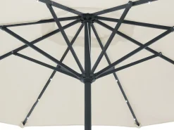 Set da pranzo da giardino 4 posti SALENTO con Ombrellone (16 opzioni) Metallo Marrone scuro