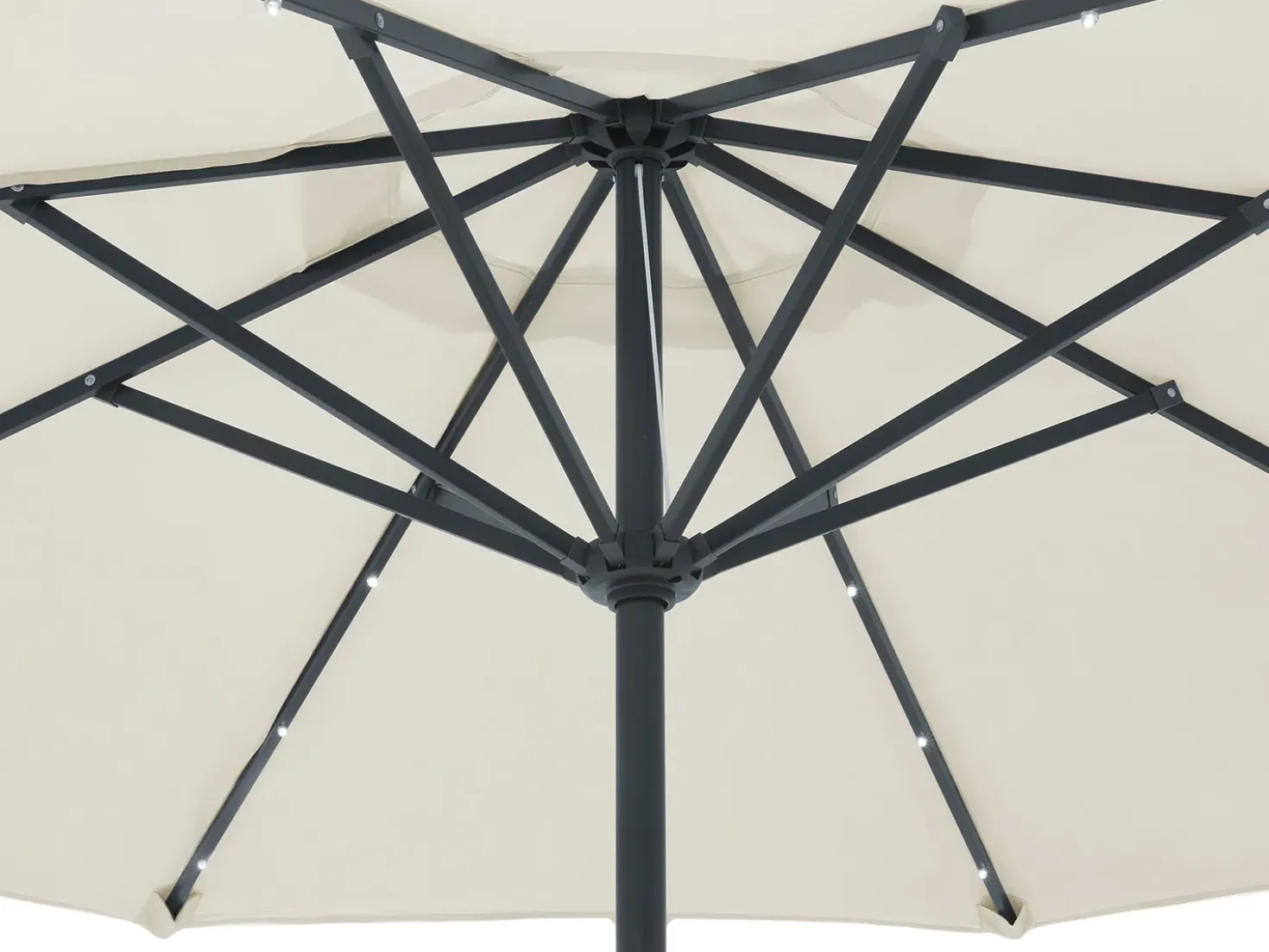 Set da pranzo da giardino 4 posti SALENTO con Ombrellone (16 opzioni) Metallo Marrone scuro