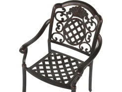Set da pranzo da giardino 4 posti SALENTO con Ombrellone (16 opzioni) Metallo Marrone scuro