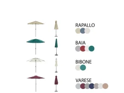 Set da pranzo da giardino 4 posti SALENTO con Ombrellone (16 opzioni) Metallo Marrone scuro