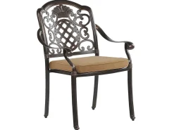 Set da pranzo da giardino 4 posti SALENTO con Ombrellone (16 opzioni) Metallo Marrone scuro