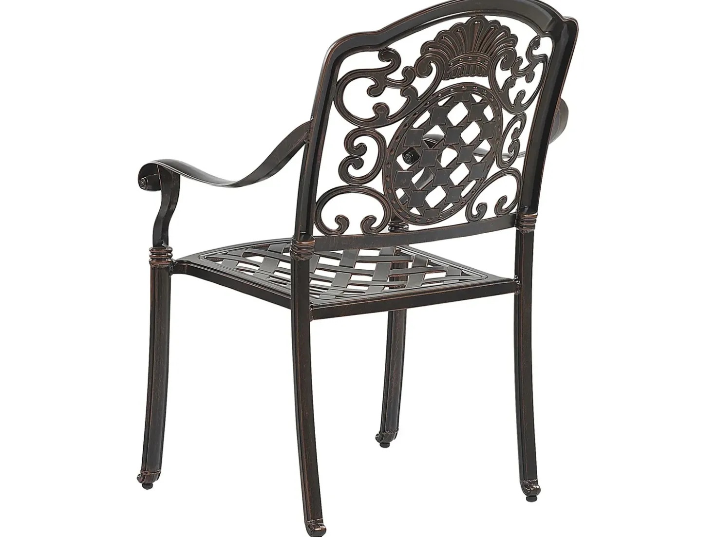 Set da pranzo da giardino 4 posti SALENTO con Ombrellone (16 opzioni) Metallo Marrone scuro