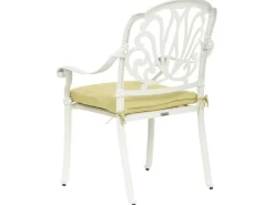 Set da pranzo da giardino 4 posti ANCONA con cuscini Metallo Bianco sporco