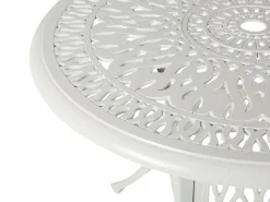 Set da pranzo da giardino 4 posti ANCONA con cuscini Metallo Bianco sporco