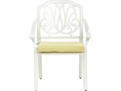Set da pranzo da giardino 4 posti ANCONA con cuscini Metallo Bianco sporco