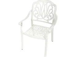 Set da pranzo da giardino 4 posti ANCONA con cuscini Metallo Bianco sporco