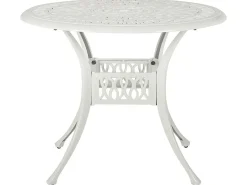 Set da pranzo da giardino 4 posti ANCONA con cuscini Metallo Bianco sporco