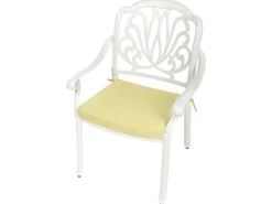 Set da pranzo da giardino 4 posti ANCONA con cuscini Metallo Bianco sporco