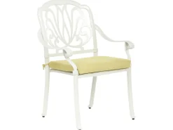 Set da pranzo da giardino 4 posti ANCONA con cuscini Metallo Bianco sporco