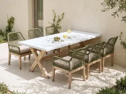 Set da pranzo da giardino 6 posti OLBIA Verde oliva
