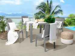 Set da pranzo da giardino 4 posti FOSSANO Grigio chiaro