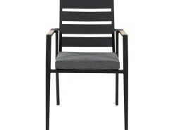 Set da pranzo da giardino 8 posti VALCANETTO/TAVIANO con cuscini Metallo Nero