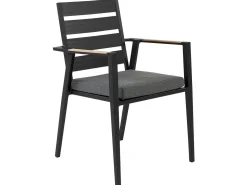 Set da pranzo da giardino 8 posti VALCANETTO/TAVIANO con cuscini Metallo Nero