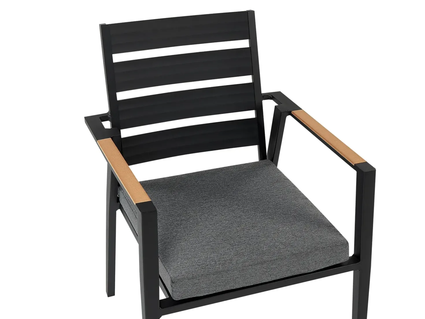 Set da pranzo da giardino 8 posti VALCANETTO/TAVIANO con cuscini Metallo Nero