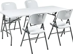 Set da pranzo da giardino 4 posti CUGNOLI Pieghevole Bianco