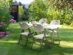 Set da pranzo da giardino 4 posti CUGNOLI Pieghevole Bianco