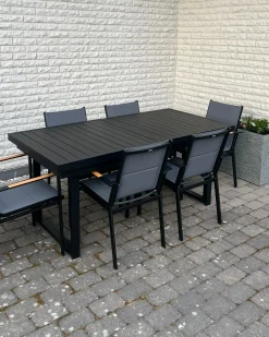 Set da pranzo da giardino 8 posti VALCANETTO/BUSSETO Metallo Nero