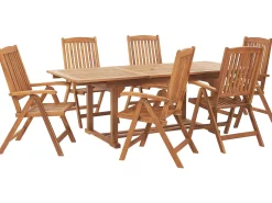 Set da pranzo da giardino 6 posti JAVA Legno d'acacia Marrone chiaro
