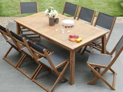 Set da pranzo da giardino 8 posti CESANA Legno d'acacia Marrone chiaro