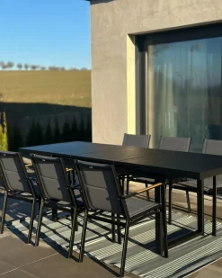 Set da pranzo da giardino 6 posti VALCANETTO/BUSSETO Metallo Nero