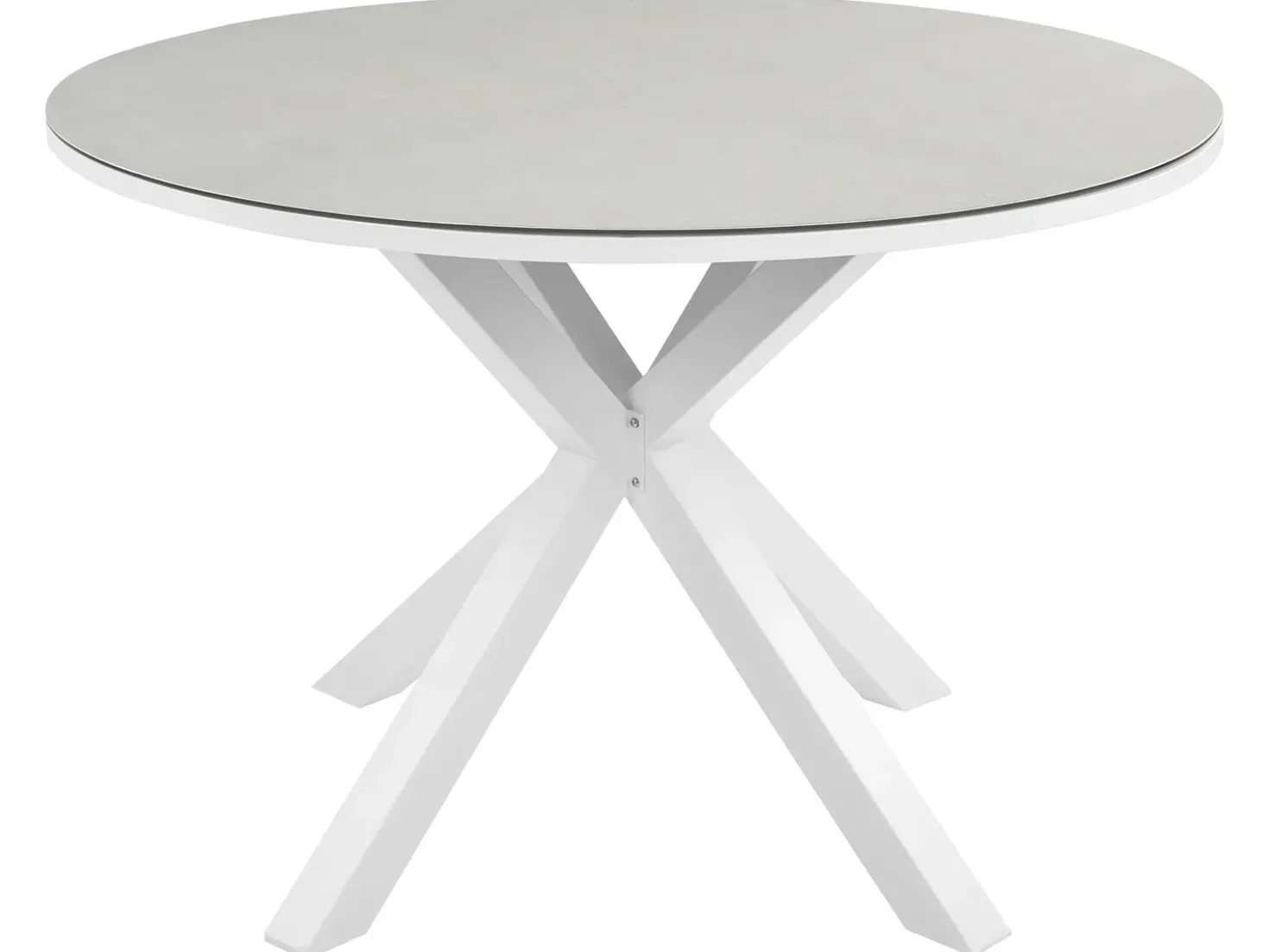 Set da pranzo da giardino 4 posti MALETTO/BUSSETO Metallo Bianco