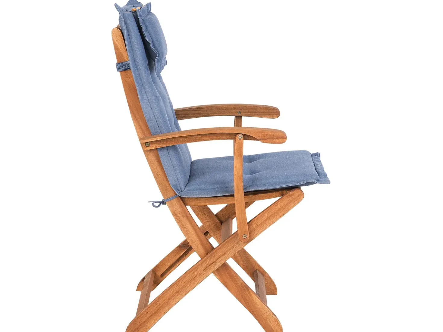 Set da pranzo da giardino 8 posti MAUI con cuscini Legno d'acacia Blu