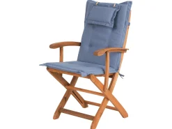 Set da pranzo da giardino 8 posti MAUI con cuscini Legno d'acacia Blu