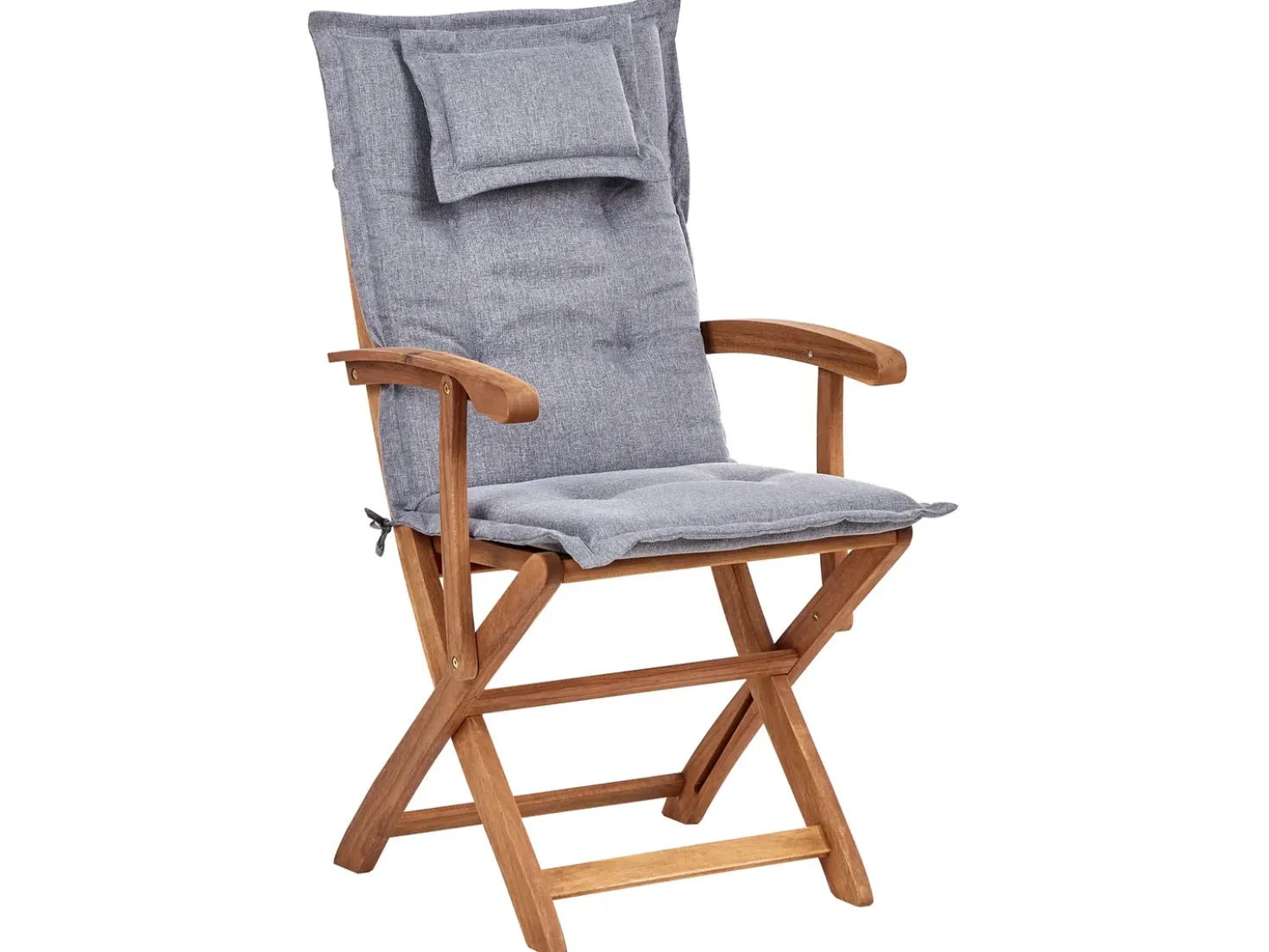Set da pranzo da giardino 8 posti MAUI II con cuscini Legno d'acacia Grigio