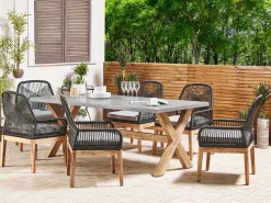 Set da pranzo da giardino 6 posti OLBIA con cuscini Nero