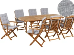 Set da pranzo da giardino 8 posti MAUI PREMIUM Legno d'acacia Grigio melange
