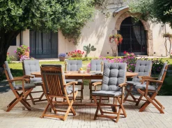 Set da pranzo da giardino 8 posti MAUI PREMIUM Legno d'acacia Grigio melange