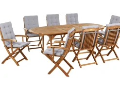 Set da pranzo da giardino 8 posti MAUI PREMIUM Legno d'acacia Grigio melange