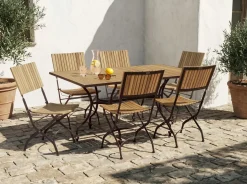 Set da pranzo da giardino 6 posti LASCARI Pieghevole Legno d'acacia Marrone chiaro