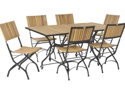 Set da pranzo da giardino 6 posti LASCARI Pieghevole Legno d'acacia Marrone chiaro