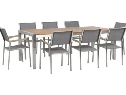 Set da pranzo da giardino 8 posti GROSSETO Legno d'eucalipto Marrone/Grigio