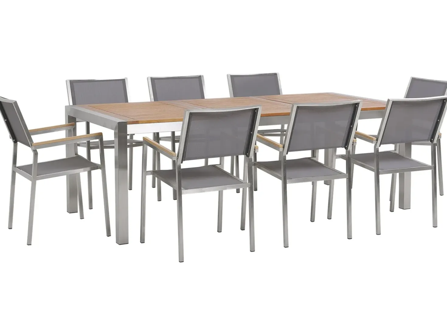 Set da pranzo da giardino 8 posti GROSSETO Legno d'eucalipto Marrone/Grigio
