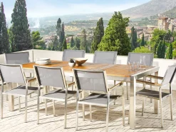 Set da pranzo da giardino 8 posti GROSSETO Legno d'eucalipto Marrone/Grigio