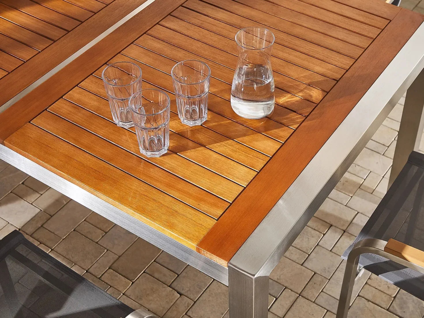 Set da pranzo da giardino 8 posti GROSSETO Legno d'eucalipto Marrone/Grigio