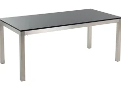 Set da pranzo da giardino 6 posti GROSSETO Granito Lucido Grigio/Nero