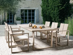 Set da pranzo da giardino 6 posti AZZANELLO Legno d'acacia Bianco sporco