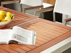 Set da pranzo da giardino 6 posti GROSSETO Legno d'eucalipto Marrone/Nero