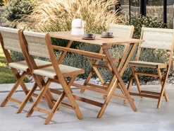Set da pranzo da giardino 4 posti PROSSEDI Legno d'acacia Beige