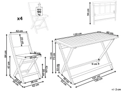 Set da pranzo da giardino 4 posti PROSSEDI Legno d'acacia Beige