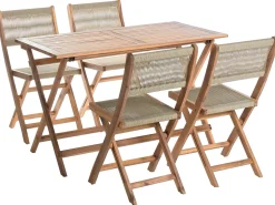 Set da pranzo da giardino 4 posti PROSSEDI Legno d'acacia Beige