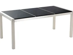 Set da pranzo da giardino 6 posti GROSSETO Piastra tripla Granito Lucido Nero