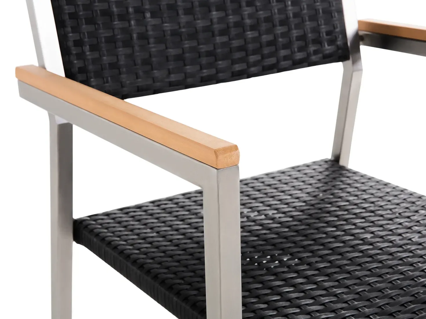 Set da pranzo da giardino 6 posti GROSSETO Piastra tripla Granito Lucido Nero