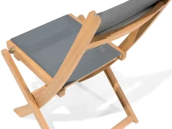 Set da pranzo da giardino con lettini 8 posti CESANA Legno d'acacia Marrone chiaro