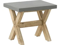 Set da pranzo da giardino con sgabelli 4 posti OLBIA Cemento Grigio